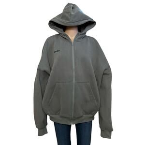 Comfrt Womens Cloud Zip Hoodie Medium Oversized Full Zip Gray Loungewear Travel